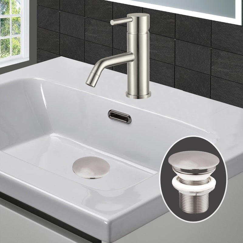 Inox Brushed Stainless Steel Slotted Basin Clicker Waste