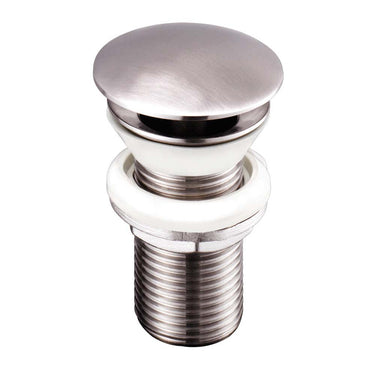 Unslotted Basin Wastes, Click Clack - Brushed Stainless Steel Finish