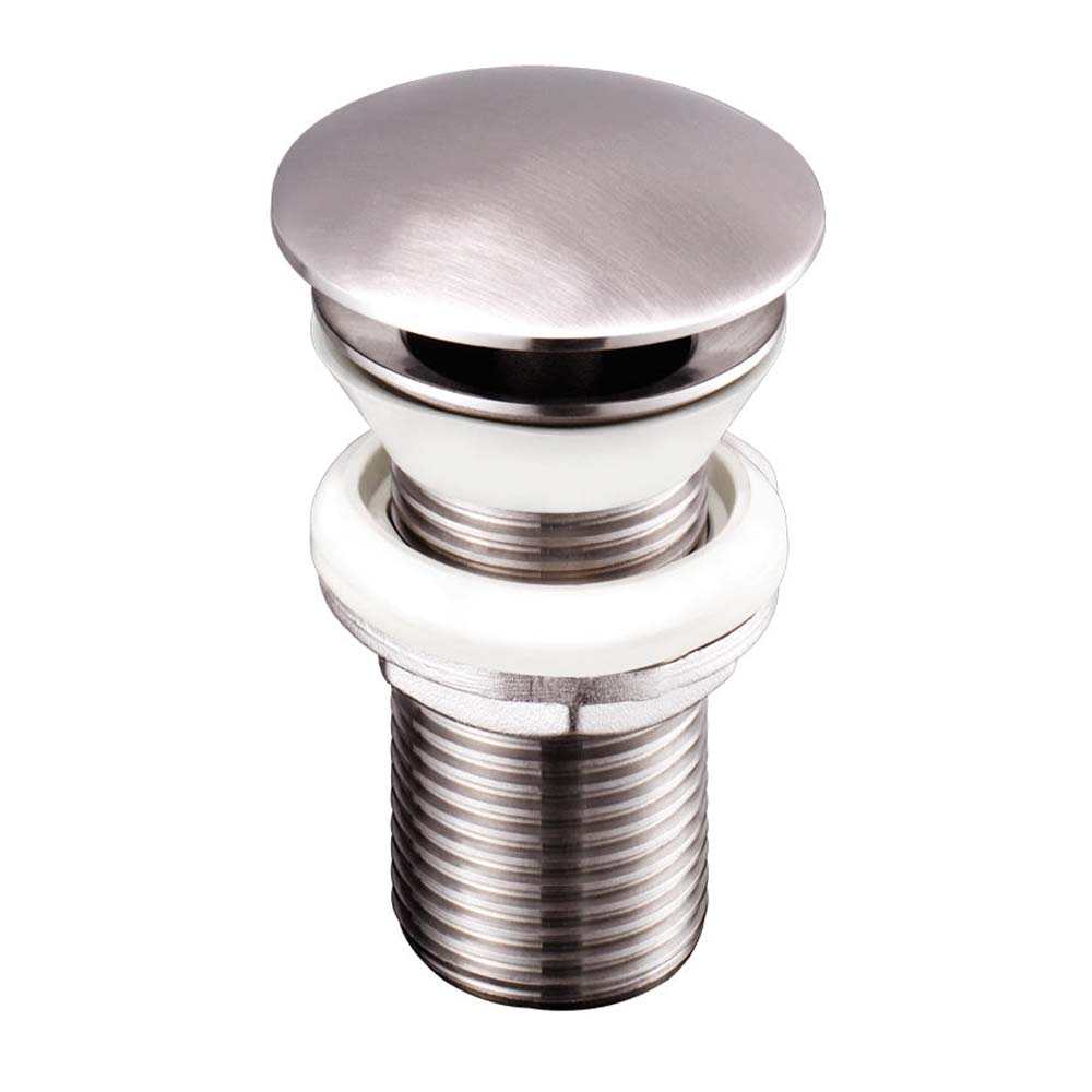 Unslotted Basin Wastes, Click Clack - Brushed Stainless Steel Finish