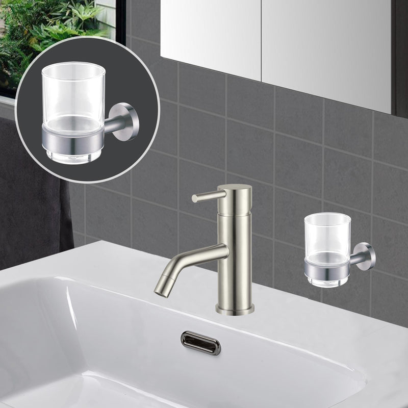 Inox Brushed Stainless Steel Wall Mounted Tumbler Holder