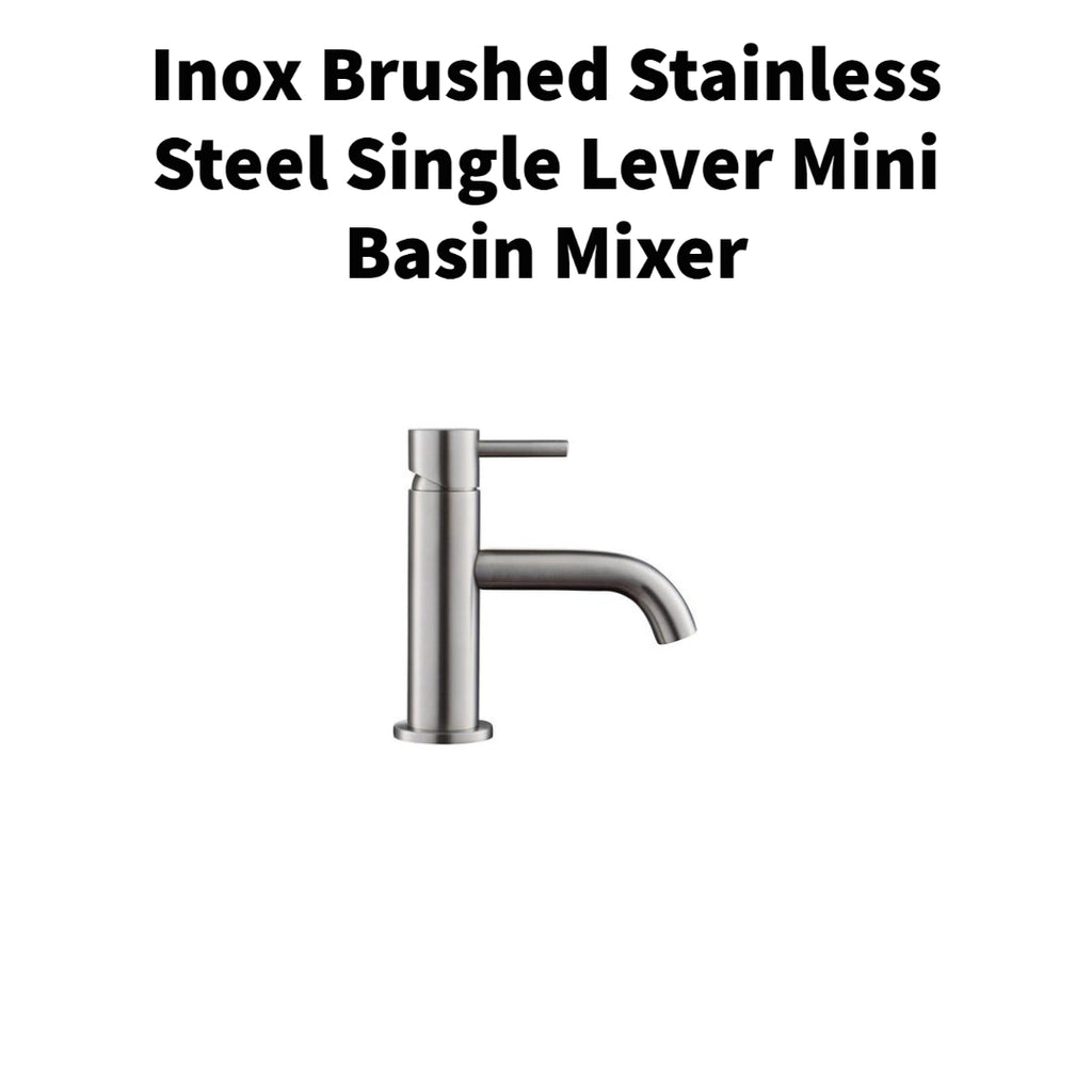 Inox Brushed Stainless Steel Single Lever Mini Basin Mixer 