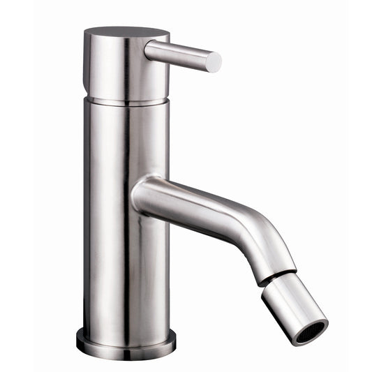 Single Lever Bidet Mixer Tap - Brushed Stainless Steel 1000