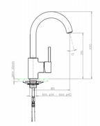Kitchen Mixer Tap Technical Drawing