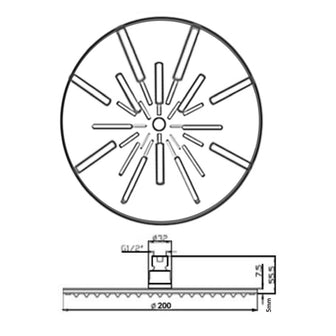 Labyrinth Round Waterfall Shower Head with Chrome finish - 200mm Secondary image