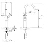 Mono Deck Mounted Black Tall Basin Tap with a Swivel Spout