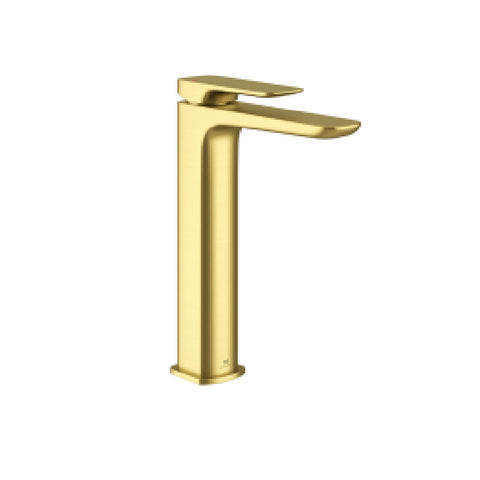 Monobloc Gold Deck Mounted Tall Basin Tap with Single Lever Operation Easy to Install - 35mm Cartridge [TRMS135BG]