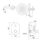 concealed shower sets Technical Drawing