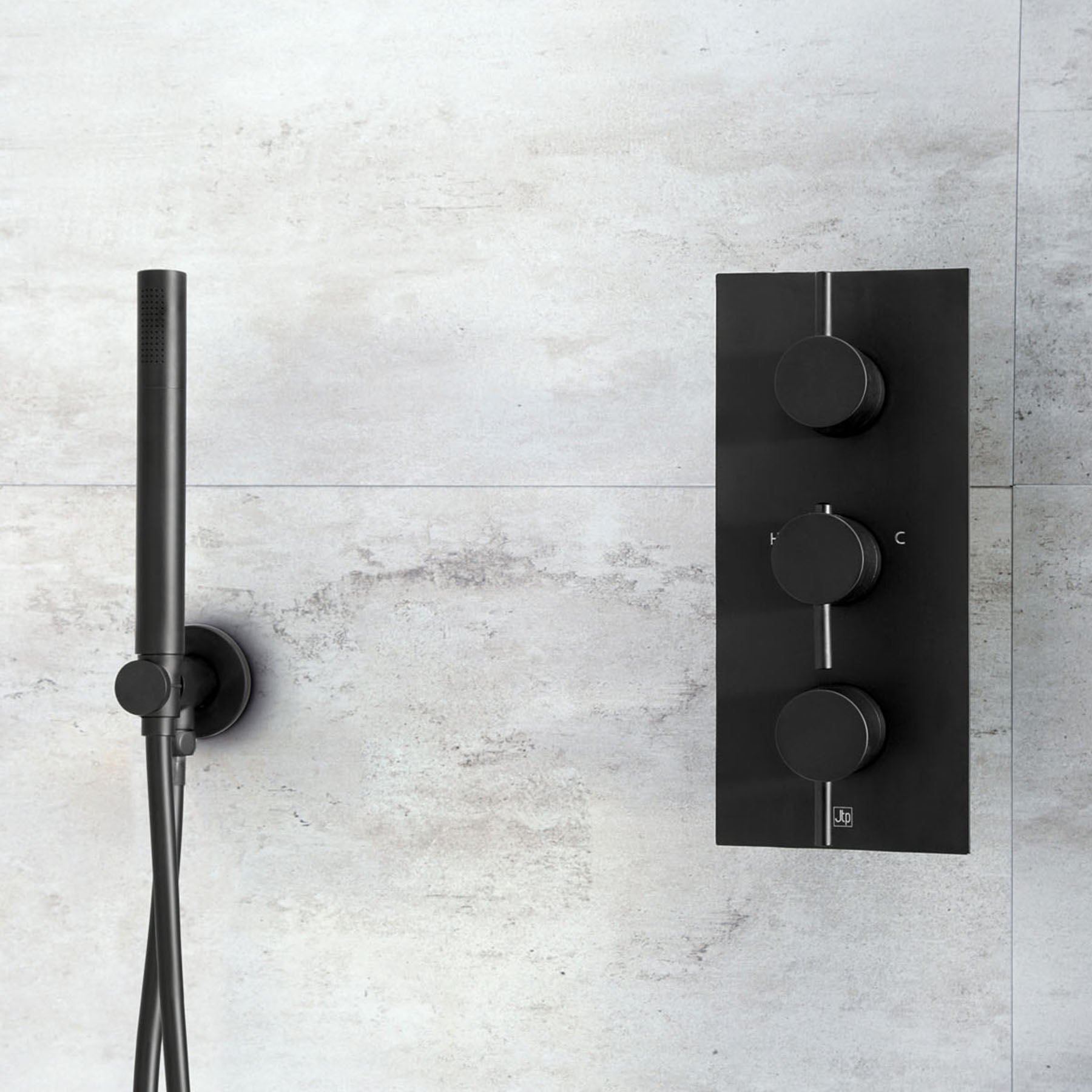 Triple Outlet Shower Control - Sleek Modern Matt Black Valve Secondary image