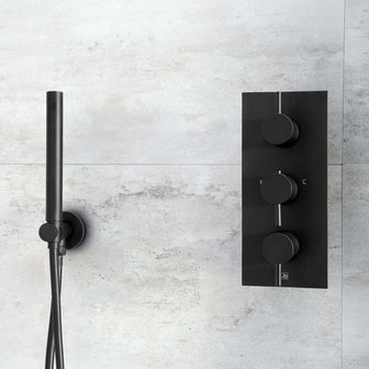 Triple Outlet Shower Control - Sleek Modern Matt Black Valve Secondary image