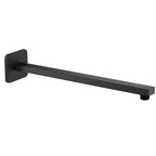 Matt Black Fixed Wall Mounted Square Shower Arm - 380mm