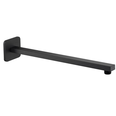 Matt Black Fixed Wall Mounted Square Shower Arm - 380mm