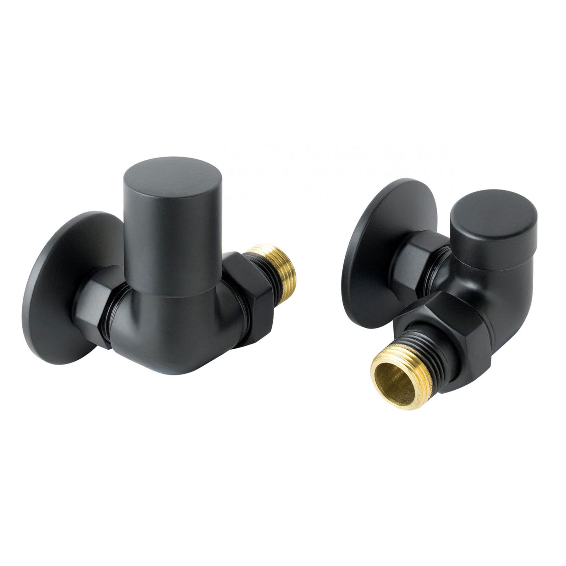 Corner Radiator Valves - Matt Black Main image