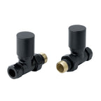 matt black radiator valves straight