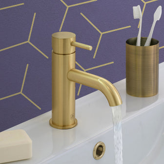 Brushed Brass Basin Mixer Tap Main image