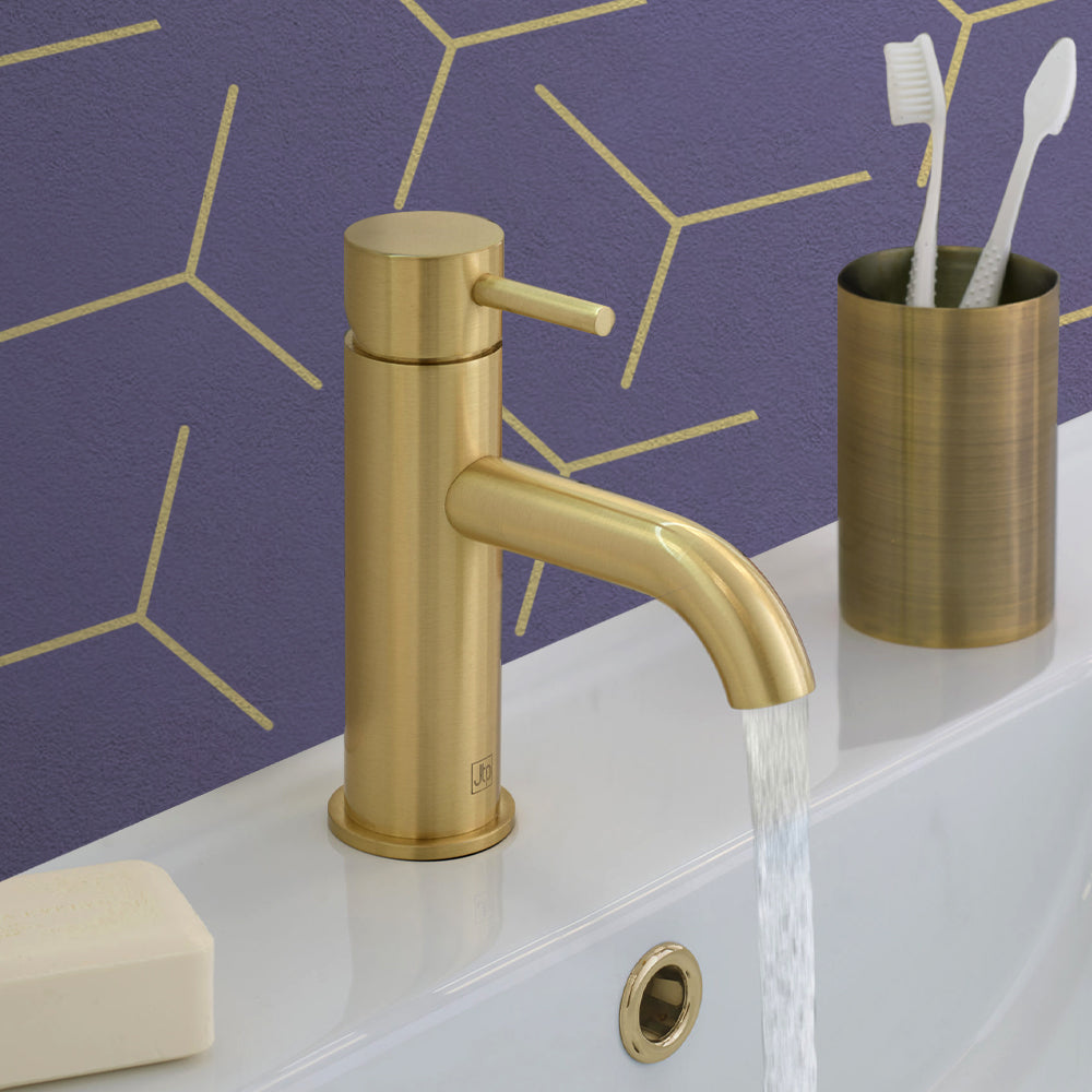 Brushed Brass Basin Mixer Tap