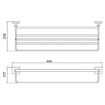 Mode Bathroom Shelf with Towel Bar [400181] Secondary image
