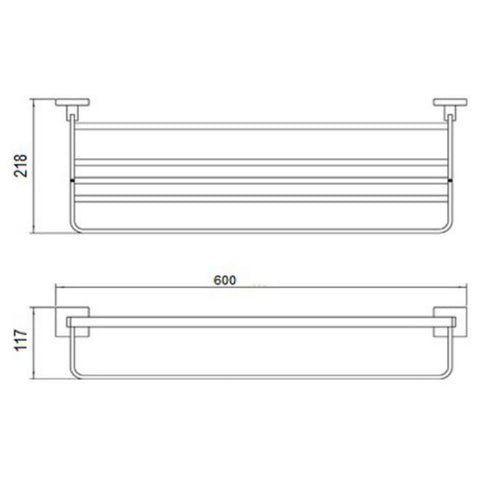 Technical Drawing Towel Shelf with Towel Bar -tapron