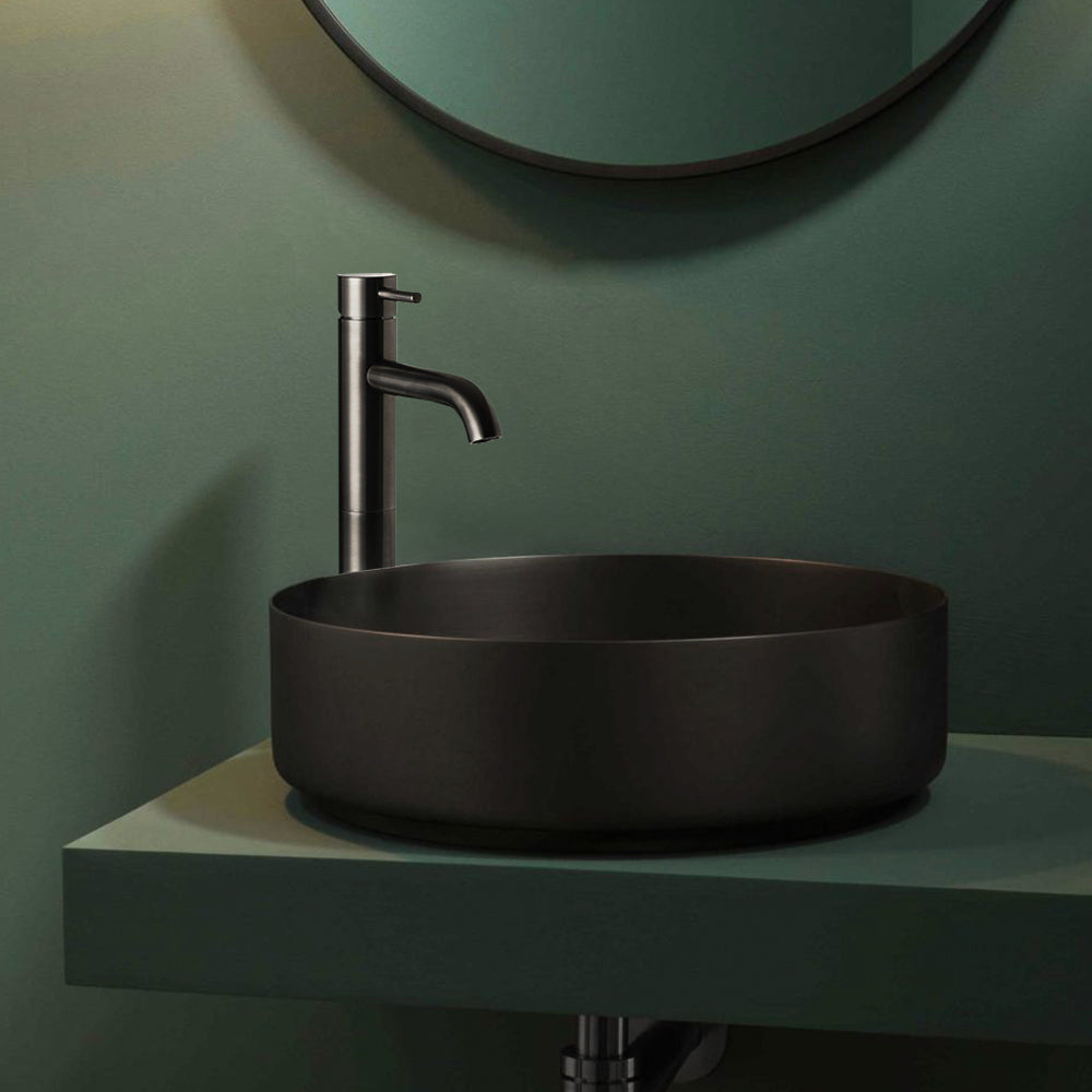 black tall monobloc basin tap