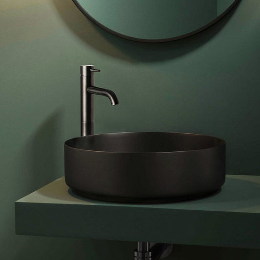 Single Lever Tall Basin Tap - Brushed Black