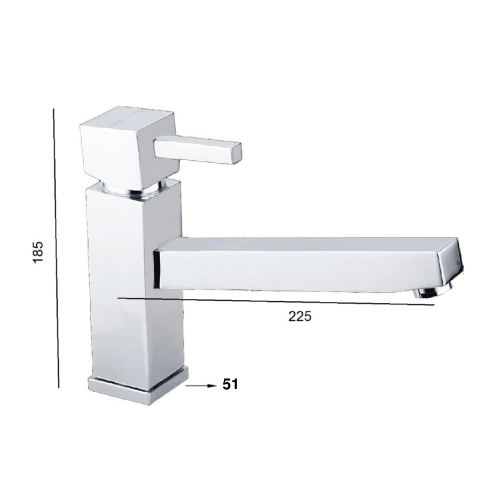 Square Single Lever Monobloc Long Spout Kitchen Tap- Chrome Secondary image