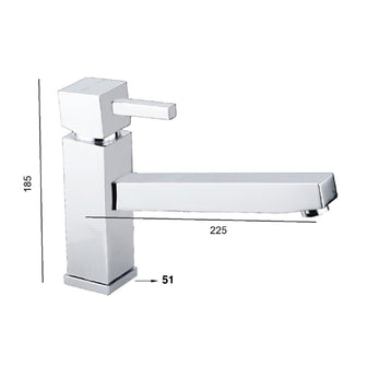 Square Single Lever Monobloc Long Spout Kitchen Tap- Chrome Secondary image