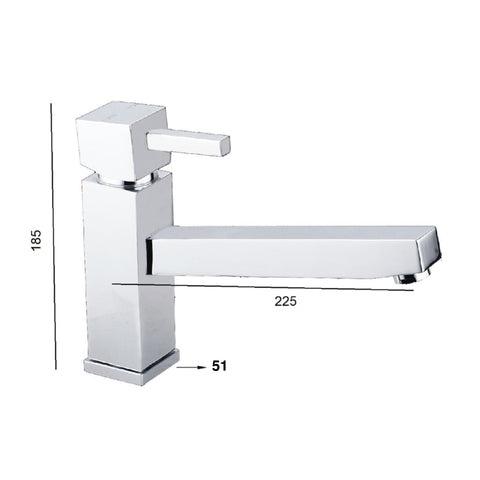Monobloc Kitchen Tap Technical Drawing