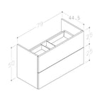 wall mounted vanity unit Technical Drawing