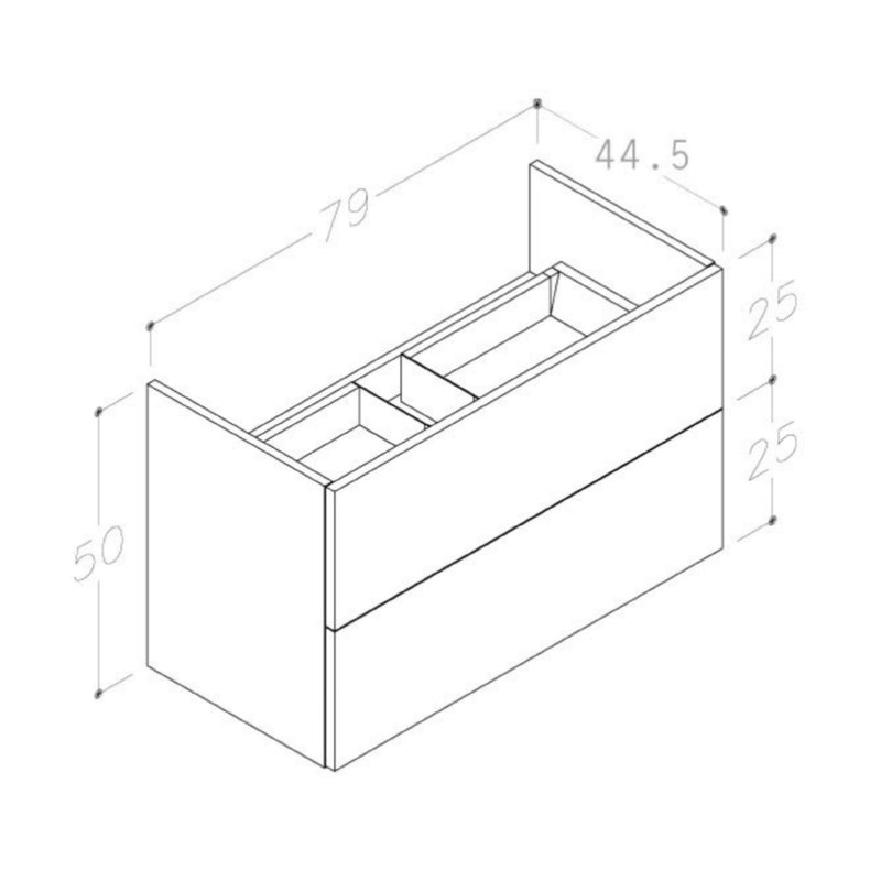 wall mounted vanity unit Technical Drawing