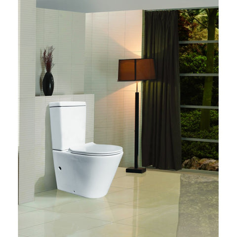 WC à projection courte sans rebord Neo avec chasse d'eau Geberit et siège à fermeture douce