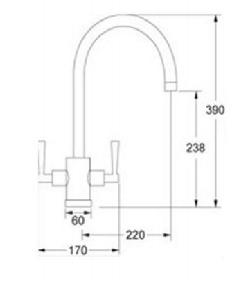 Technical Drawing  Kitchen Mixer Taps