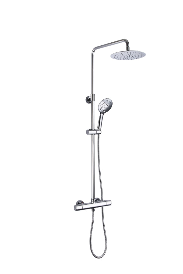 Thermostatic Shower Mixer Valve with 2 Outlets and Adjustable Riser Secondary image