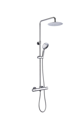 Thermostatic Shower Mixer Valve with 2 Outlets and Adjustable Riser Secondary image