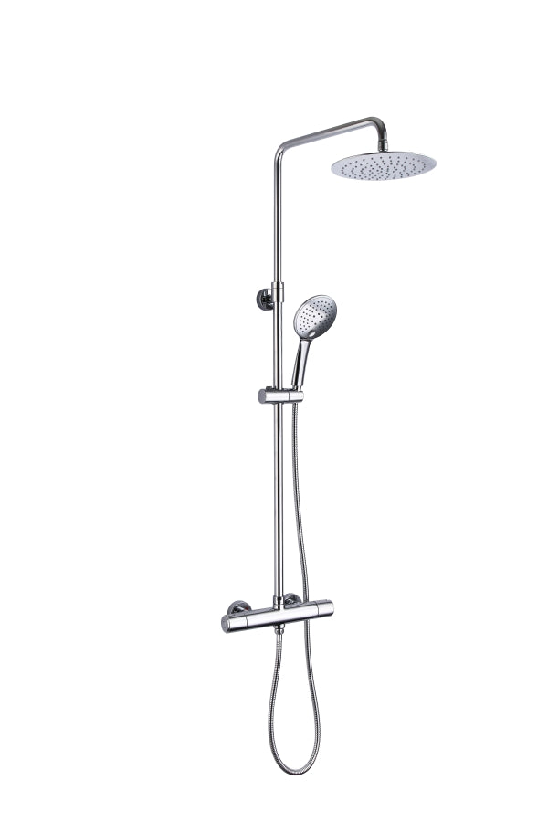 Thermostatic Shower Mixer Valve with 2 Outlets, and Adjustable Riser