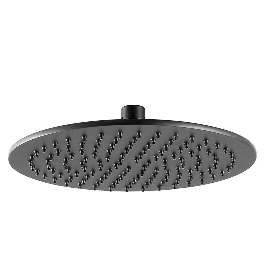Round Fixed Shower Head, 250mm - Matt Black Finish