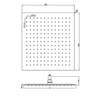 Ultra-Slim Low-Pressure Shower Head Technical Drawing