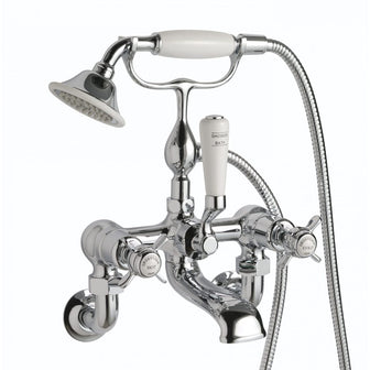 Traditional Wall Mounted Bath Shower Mixer with Shower Kit - Chrome Secondary image
