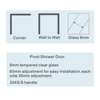 Mara Pivot Shower Doors - Multiple Sizes
