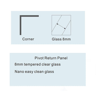 Easy Clean 8mm Wet Room Shower Temper Glass 2000mm & 275mm Return Panel Secondary image