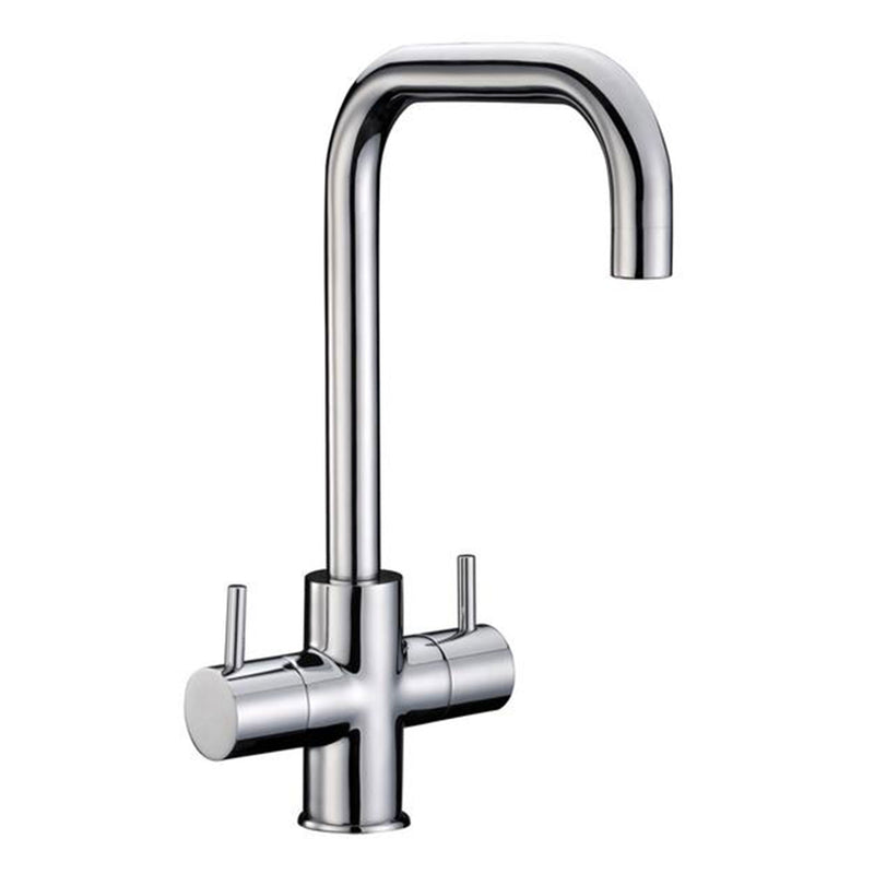 Chrome Kitchen Tap with Swivel Spout - Dual Lever