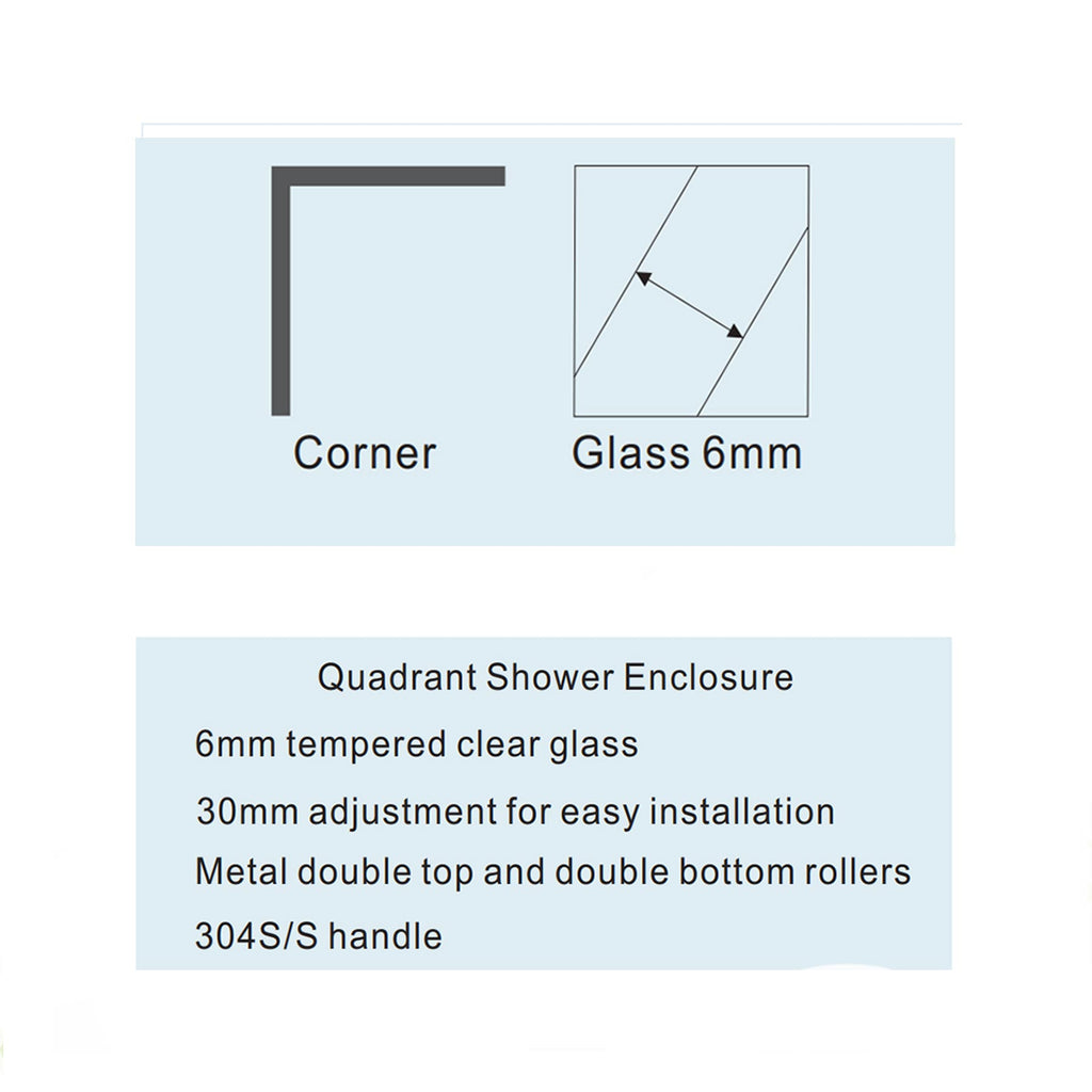 Marina 2 Door Quadrant Shower Enclosure - Multiple Sizes