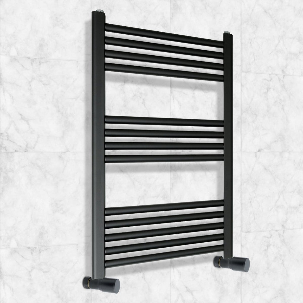 Angled Radiator Valve Pair - Black