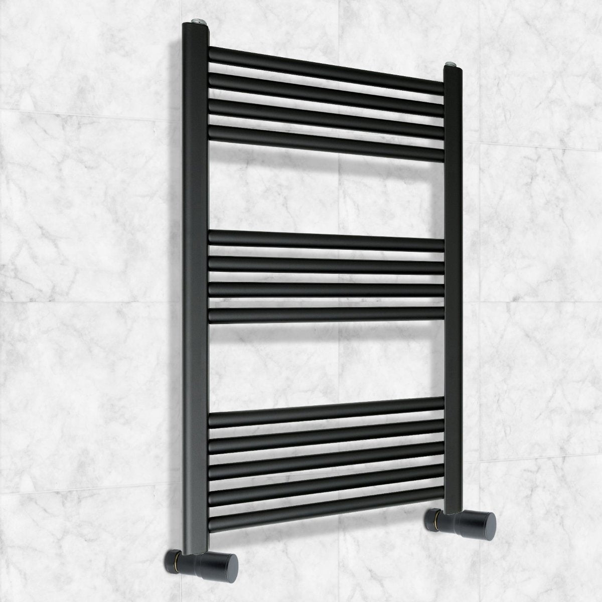 Angled Radiator Valve Pair - Black