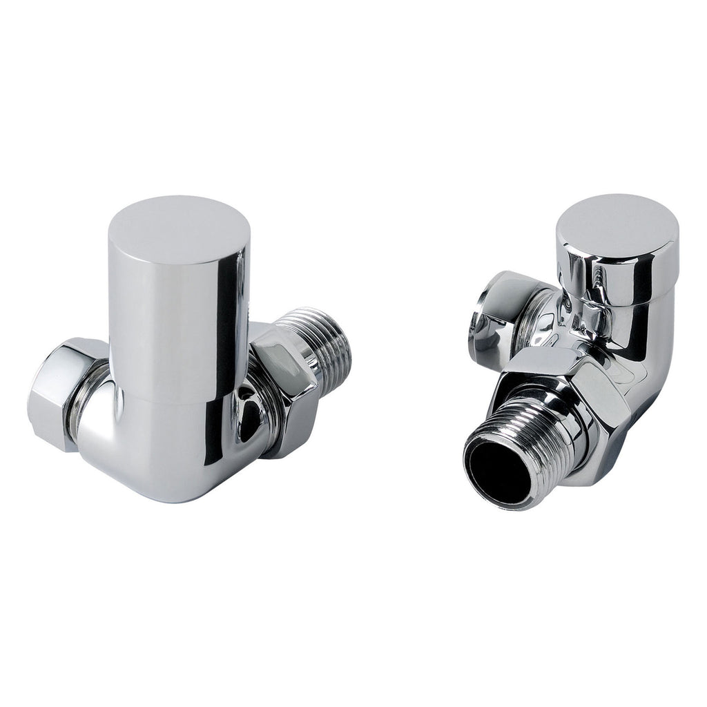 Corner towel rail valves chrome