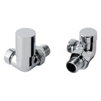 Corner towel rail valves chrome