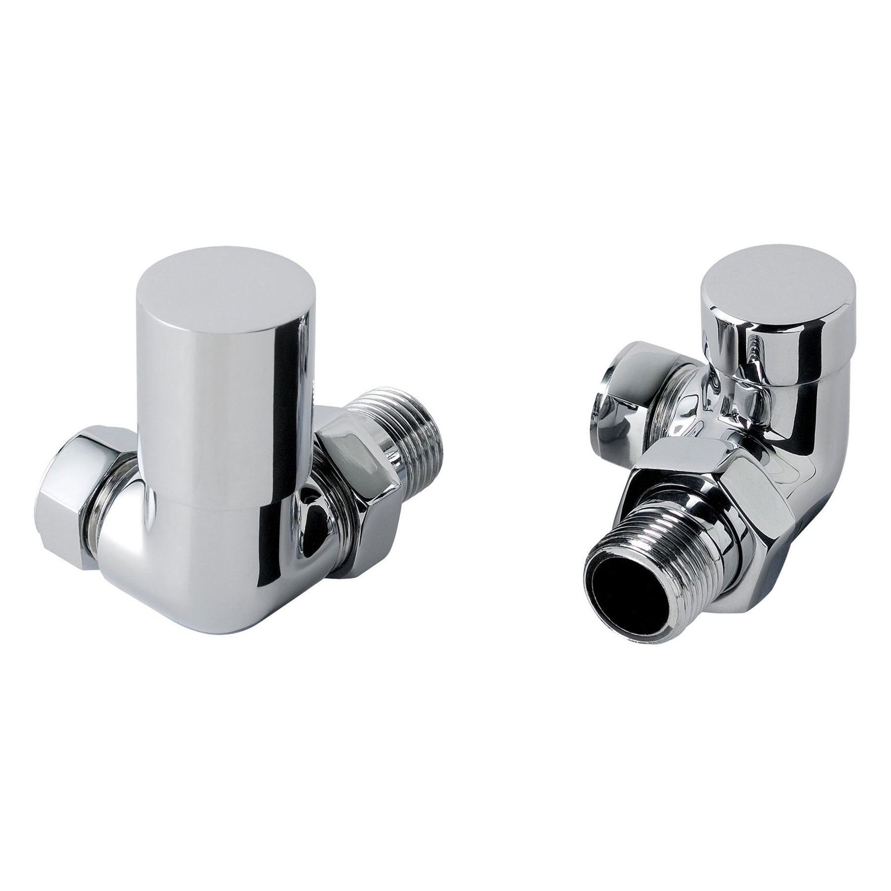Corner towel rail valves chrome