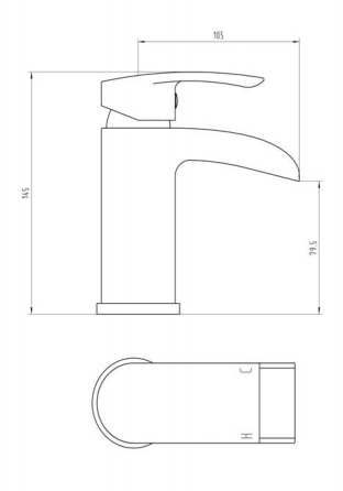 Waterfall Tap with Single Lever Handle and Click Clack Waste, LP 0.2 Secondary image