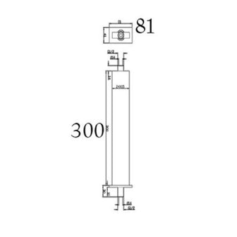 Rectangular 300mm Shower Arm - Sleek and Modern Design Secondary image