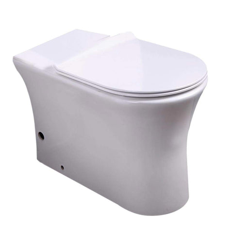 Spacious Rimless Back to Wall Close Coupled Toilet with Soft Close UF Seat Cover