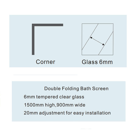 Marina Double-Fold Round Bath Screen - 6mm Glass 