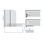 Marina Double-Fold Round Bath Screen - 6mm Glass 